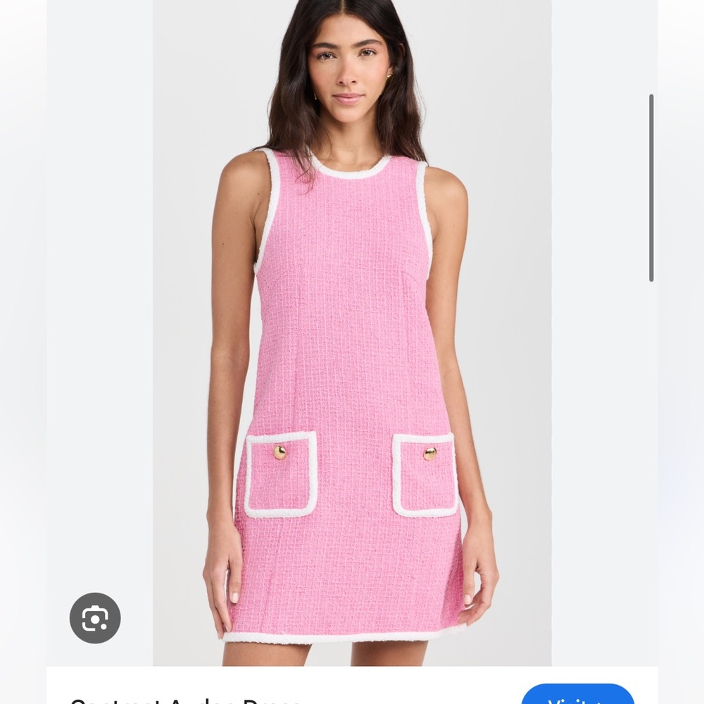 Cinq A Sept Auden Contrast Tweed Sleeveless Mini Shift Dress